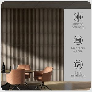 4 Pannelli Acustici in Legno 60x60 cm per Pareti di Casa e Ufficio - Product Image 5