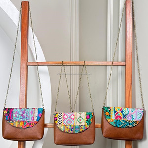 Custom Designs 100% Genuine Leather Sling Bag with Floral Embroidery Handmade Crossbody Chain Bag Boho-hippie Stylish Handbag - Product Image 4