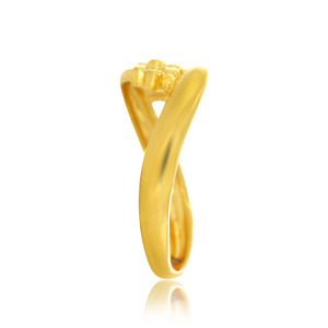 Luxury Gold Plated Double Flower Open <b>Adjustable</b> <b>Ring</b> for Women Elegant Floral Minimalist Finger <b>Ring</b> Daily Wear Fashion Jewelry - Product Image 3