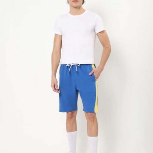 <b>Men's</b> Blue <b>Yellow</b> Side Stripe Drawstring <b>Shorts</b> Casual Sporty Breathable Knitted Polyester <b>Shorts</b> - Product Image 5