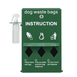 Dispenser per Sacchetti Igienici per Cani da Esterno con Chiusura a Chiave, Bottiglia per Lavaggio Mani, 600 Sacchetti, Palo per Recinzione, Controllo Efficace degli Odori - Product Image 4