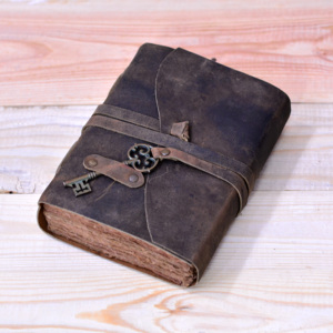 Wholesale Factory Price Genuine Vintage <b>Leather</b> Key Bound Journal 7x5 Hardcover Sketchbook Pencil Paper Cotton Rug Dairy Gift - Product Image 5