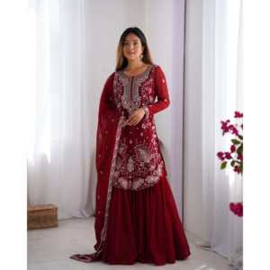 Hermoso Top-Bottom y Elegante Dupatta para Fiestas, Ropa India y Pakistaní - Product Image 3