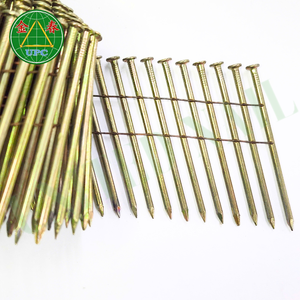 ตะปูเหล็กม้วนจากโรงงานโดยตรง ขนาด 2.75 นิ้ว เกรดอุตสาหกรรม หัวลายตารางคมกริบ ชุบสังกะสีเหลือง - Product Image 2