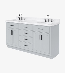 Meuble-lavabo de salle de bain personnalisé Timothy 66 pouces, double vasque, 9 options de finition, directement de l'usine au Vietnam - Product Image 2