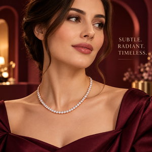 Collier tennis de luxe en diamants de laboratoire |   Collier en or 18 carats avec diamant VVS rond de 3,8 mm, 16 pouces, fournisseur en gros de bijoux fins - Product Image 2