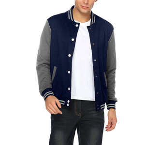 Custom Logo Winter <b>Jacket</b> <b>Men</b> Varsity Baseball Letterman Bomber Cotton Leather Long Sleeve <b>Lightweight</b> Casual Streetwear - Product Image 1