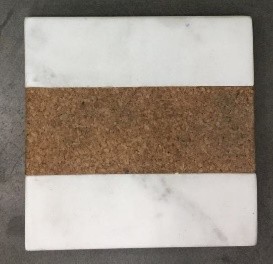 Posavasos Cuadrado de Mármol y Corcho Hecho a Mano, Protector de Mesa de Corcho Natural para Café, Té, Comedor y Decoración del Hogar - Product Image 6