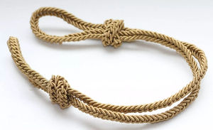 OEM Handmade Mylar Silk <b>Cord</b> Strap Twisted <b>Braided</b> Finish Headwear Accessories Hats Custom Color Bullion Cap Metallic Garment - Product Image 5