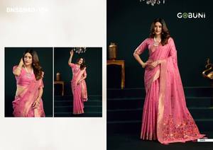 Colección Premium de Sarees y Blusas de Algodón Muga de Calidad de Exportación India con Bordado Mina y Borde Zari - Proveedor de Surat - Product Image 5