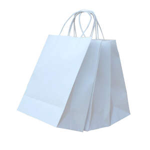 Sac en papier blanc tendance avec bordure noire, emballage pour vêtements, sac cadeau, sac à main, sac en papier pour chaussures et vêtements - Product Image 6