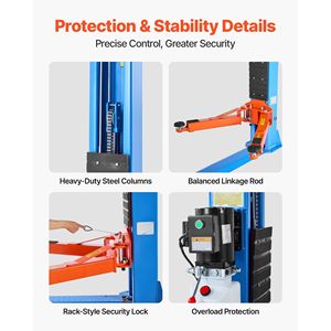 Elevador de Autos de 2 Postes con Capacidad para 9000 Libras, 220V, Motor Potente de 2.95 HP para Sedán, SUV, Camioneta, Elevador Automotriz para Uso Automotriz - Product Image 5