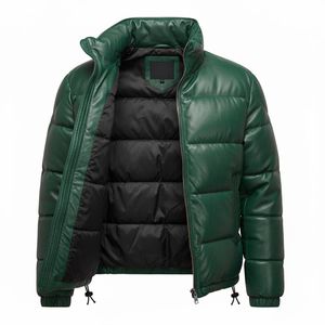 Veste matelassée à capuche en cuir véritable de qualité supérieure, imperméable, écologique, conçue pour lutter contre le froid du printemps, offrant un style streetwear, service OEM - Product Image 1