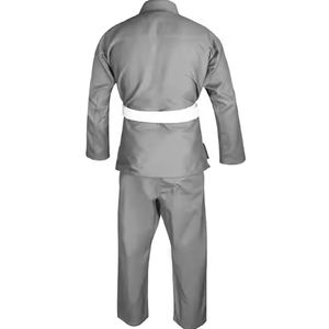 High Quality 100% Cotton Gray Karate Uniform Set with <b>White</b> <b>Belt</b> Unisex Martial Arts Gi for Training 140g Seamless Fusing - Product Image 2