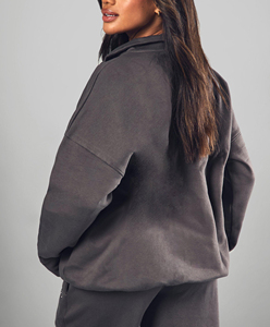 Hot Sale Women's Hooded <b>Sweatshirt</b> 100% Cotton Pullover Oversized Drop Shoulder Winter Casual Wear Custom <b>zipper</b> <b>sweatshirt</b> - Product Image 3