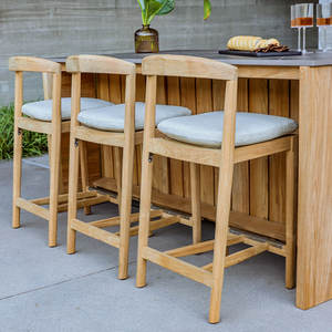 Chaise de bar en teck massif, élégante, pour l'extérieur, pour hôtel et restaurant, fournisseur de meubles - Product Image 4
