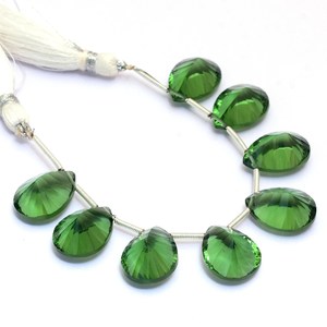 Perles de tourmaline naturelle AAA+ 12x16mm, taille poire concave, quartz hydrocoloré, pierres à facettes, perles lâches pour bijoux - Product Image 4