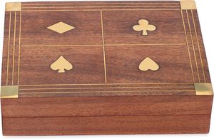 Jeux en bois pour adultes | Boîte à cartes en bois |   Organisateur de cartes en bois artisanal | Jeux en bois indiens B2B |   Boîte en bois pour cartes à jouer | - Product Image 2
