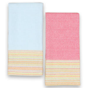 Serviette de cuisine multi-usage en coton 100% certifié GOTS, tissée, à rayures, à carreaux, douce, confortable, séchage rapide, gaufrée, écologique - Product Image 4