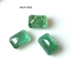 Émeraudes vertes naturelles du Zambie, 2,10 carats, calibrées, taille émeraude 6x4 mm, facettées, translucides, pierres lâches, lot de 3 pièces, clair pour - Product Image 3