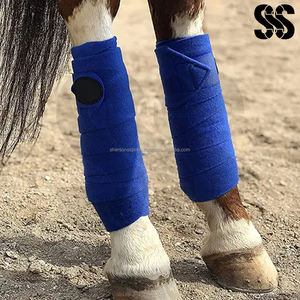 Fleece Bandage Horse Leg Wraps Hook & Loop Closure Set of 4 High Quality Soft & Warm Custom Colors Available - Product Image 5