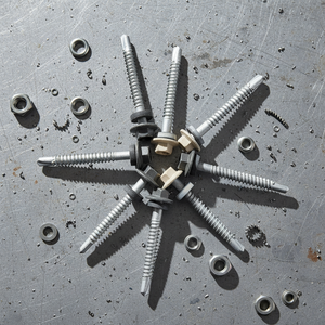 Vis autoperceuse à tête hexagonale PDC Modèle 12, acier au carbone classe 4.8 6.8, finition zinguée/galvanisée, filetage grossier, rondelle EPDM, métal - Product Image 1