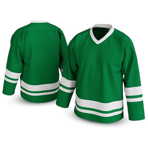 Maillot de hockey rayé vert et blanc de haute qualité, fabricant de chemises de sport personnalisées par sublimation - Product Image 3