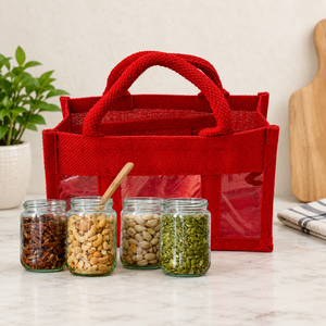 Fashion Custom Logo Printing Dyed Jute Linen Christmas <b>Hampers</b> Tote Bags for Wedding Gift Favor - Product Image 1