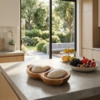 Plateau décoratif sud-ouest à double compartiment en jonc de mer/rotin avec incrustation de nacre, plat blanc, plat à cacahuètes, pour l'intérieur de la maison