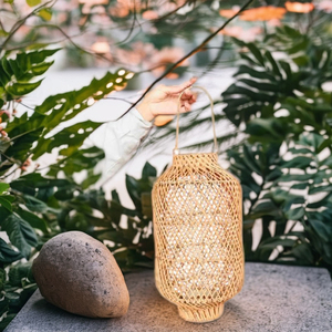 Sustainable Woven Candle Holder with Diamond Pattern - Product Image 1