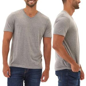 เสื้อยืดคอกวีผู้ชายทรงสลิมฟิต ระบายอากาศได้ดี รุ่นใหม่ล่าสุดประจำฤดูร้อนปี 2026  ผ้าถักลายเรียบ สีพื้น ผ้าฝ้าย 100% - Product Image 6