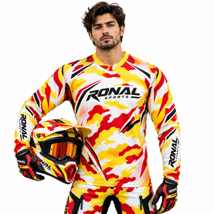 Maillot de motocross en tissu mesh extensible unisexe, pour équipes de course et de VTT, en promotion. - Product Image 3