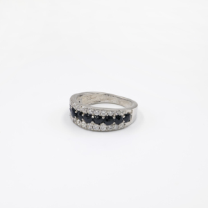 Bague en argent sterling 925 avec spinelle noire naturelle, plaquée rhodium, bijoux fins OEM ODM - Product Image 5