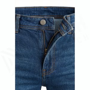 Pantalones Vaqueros de Mezclilla de Corte Recto y Ajustado para Hombre, Cintura Media, Estilo Casual, Lavado Regular, Temporada de Primavera, Color Azul - Product Image 4