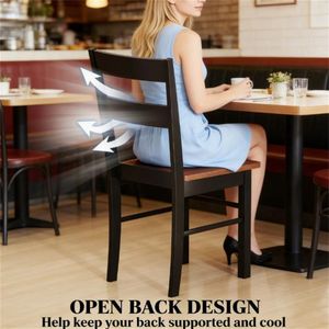 Set di 2 sedie da pranzo in legno nero, sedia da cucina - Product Image 3