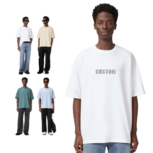 T-shirt pour hommes grande taille |   T-shirt surdimensionné imprimé en coton lourd 280g, streetwear, hauts décontractés - Product Image 6