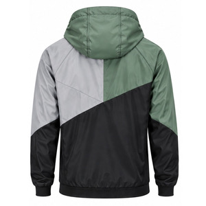 Windbreaker <b>Jacket</b> for <b>Men</b> <b>Lightweight</b> Outdoor Sports Water Resistant Full Zip Hooded Activewear Custom <b>Jacket</b> Bulk Manufacturer - Product Image 2