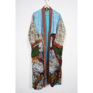Robe kimono vintage en soie patchwork, style bohème, ouverte sur le devant, robe kimono de luxe, robe kimono pour la plage, robe kimono pour les fêtes, peignoir - Product Image 5