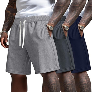 High Quality Men Cotton Shorts Elastic Waist <b>Drawstring</b> Plain Casual Summer Shorts Wholesale Custom Logo Manufacturer - Product Image 2