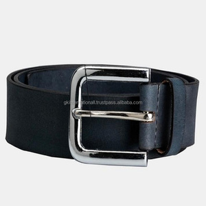 Ceinture en cuir noir de haute qualité en cuir véritable avec vis réglable adaptée à une utilisation formelle et décontractée tailles personnalisées - Product Image 2