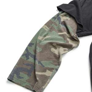 T-shirt personnalisé pour homme, coupe classique, manches régulières, bordure contrastée, écologique, respirant, style streetwear, col rond, jersey tricoté 220g - Product Image 6