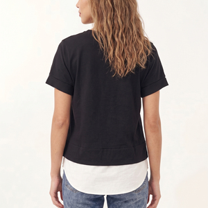 Women's Black White Maternity T-Shirt Round Neck Loose Fit Summer Lightweight Maternity <b>Tee</b> Shirt Ladies - Product Image 2