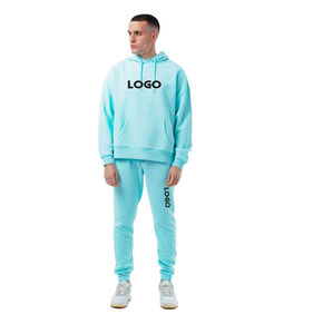 Survêtements en molleton 100% coton écologiques à manches longues, respirants, pour l'hiver, décontractés, multicolores, motif uni, col à capuche - Product Image 2