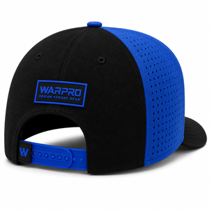 Gorra Deportiva Warpro Negra y Azul de Malla con Cierre Ajustable de 6 Paneles y Logotipo Grabado en el Panel Frontal - Product Image 2