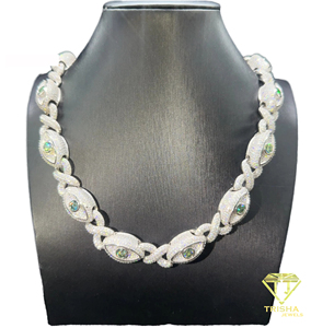 Colgante de Ojo Estilo Hip Hop Personalizado, con Diamantes Moissanite VVS, Plata de Ley 925, Cadena Cubana, Certificado de Joyería - Product Image 3