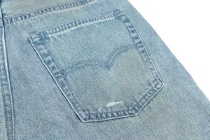 Shorts Bermuda en jean unisexe pour hommes, coupe bootcut, taille mi-haute, boutonnés, séchage rapide, style vintage, streetwear décontracté, vente en gros - Product Image 4