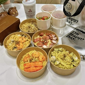 Hot sale 2026 Custom Size Accepted Factory 750ml 1000ml Eco Friendly Noodle Soup Salad Bowl Kraft Paper Disposable Serving Bowl - Product Image 6
