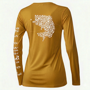 เสื้อตกปลาผู้หญิงแบบสั่งทำพิเศษ พิมพ์ลายแบบซับลิเมชั่น โพลีเอสเตอร์ 100% UPF50 แห้งเร็ว ป้องกันรังสียูวี ระบายอากาศได้ดี - Product Image 1