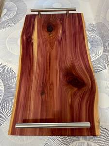 Bandeja Decorativa Rústica de Madera, Forma Rectangular, Vetas de Madera Natural, Diseño de Asa Hecha a Mano, Patrón Abstracto, Paquete Individual - Product Image 4