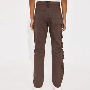Pantalon cargo pour enfants avec poches, tissu denim de qualité supérieure, doux, durable et respirant, coupe décontractée pour un confort maximal avec de nombreuses poches - Product Image 3